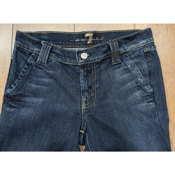 7 FOR ALL MANKIND Women's Dark Wash Blue Skinny 8" Rise Jeans Size 26 Pockets - Picture 3 of 14